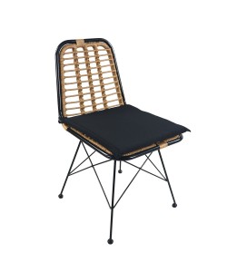Καρέκλα Κήπου ArteLibre ATILIUS Φυσικό/Μαύρο Μέταλλο/Rattan 46x59x83cm