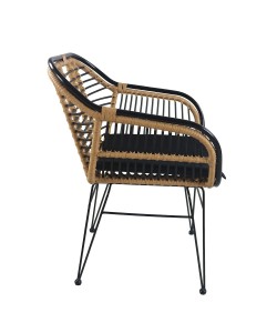 Καρέκλα Κήπου ArteLibre ATINIUS Φυσικό/Μαύρο Μέταλλο/Rattan 58x62x82cm Καρέκλα Κήπου ArteLibre ATINIUS Φυσικό/Μαύρο Μέταλλο/Rattan 58x62x82cm