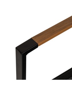 Πολυθρόνα Κήπου ArteLibre KALANDULA Μαύρο/Καρυδί Αλουμίνιο/Ύφασμα 40x47x91cm