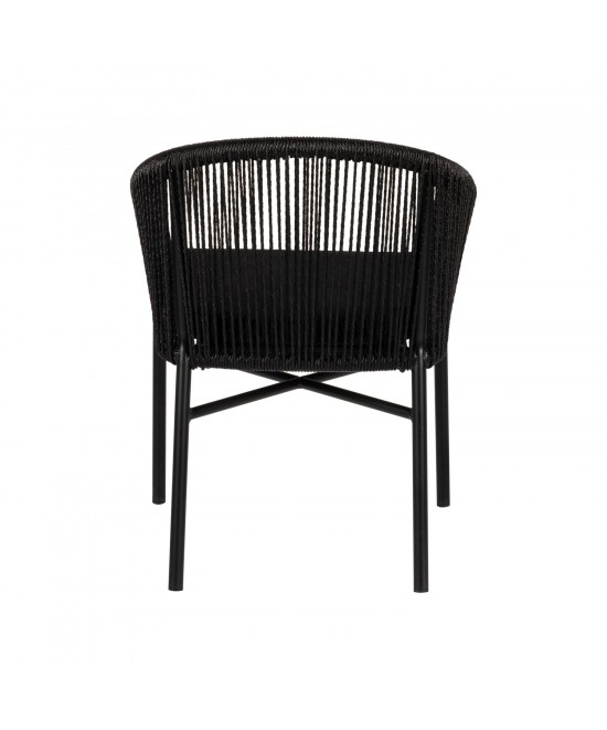 Πολυθρόνα Κήπου ArteLibre KAGERA Μαύρο Αλουμίνιο/Rattan 45x42x84cm