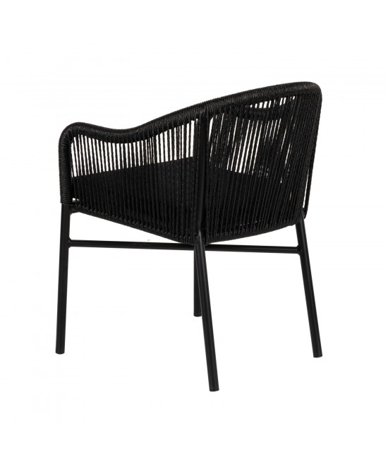 Πολυθρόνα Κήπου ArteLibre KAGERA Μαύρο Αλουμίνιο/Rattan 45x42x84cm