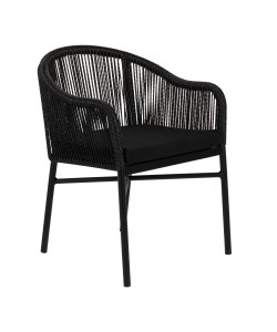 Πολυθρόνα Κήπου ArteLibre KAGERA Μαύρο Αλουμίνιο/Rattan 45x42x84cm