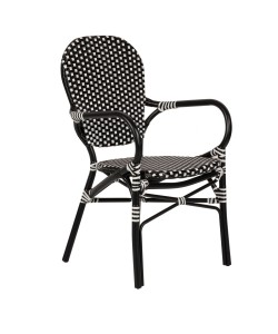 Καρέκλα Κήπου ArteLibre BOALI Μαύρο/Λευκό Αλουμίνιο/Rattan 41x45x92cm