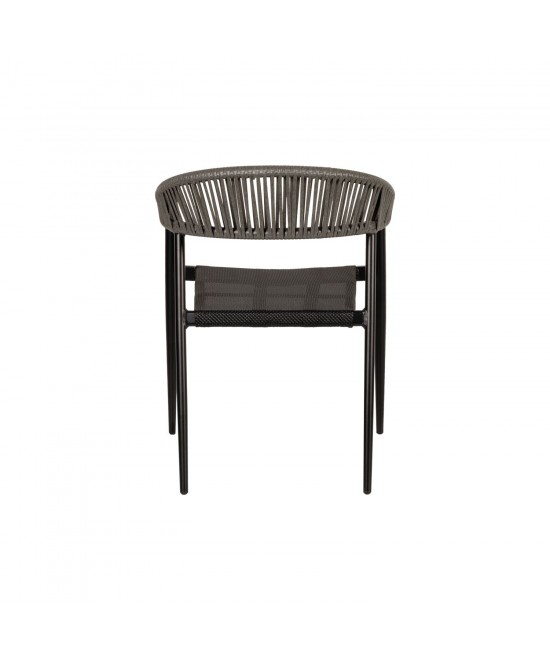 Πολυθρόνα Κήπου ArteLibre LIVINGSTONE Μαύρο/Γκρι Αλουμίνιο/Rattan 56x55x76cm