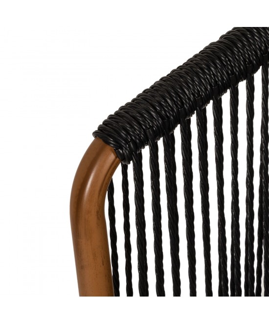 Πολυθρόνα Κήπου ArteLibre LOFOI Μαύρο/Καφέ Αλουμίνιο/Rattan 60x62x81cm