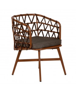 Πολυθρόνα Κήπου ArteLibre BOYOMA Καφέ Αλουμίνιο/Ύφασμα 57x61x79cm