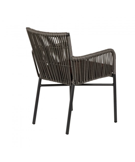 Πολυθρόνα Κήπου ArteLibre BLUENILE Μαύρο/Γκρι Αλουμίνιο/Rattan 55x65x81cm