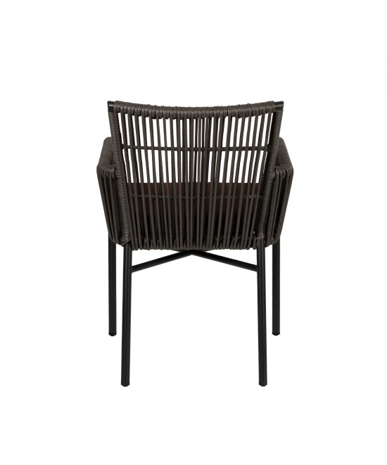 Πολυθρόνα Κήπου ArteLibre BLUENILE Μαύρο/Γκρι Αλουμίνιο/Rattan 55x65x81cm