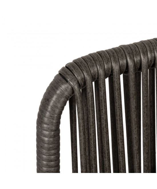 Πολυθρόνα Κήπου ArteLibre BLUENILE Μαύρο/Γκρι Αλουμίνιο/Rattan 55x65x81cm