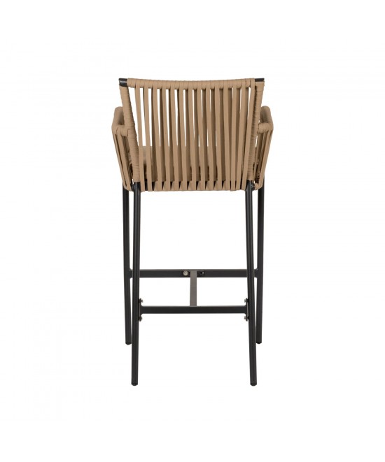 Σκαμπό ArteLibre KINTAMPO Μπεζ/Μαύρο Αλουμίνιο/Rattan 55x58x108cm