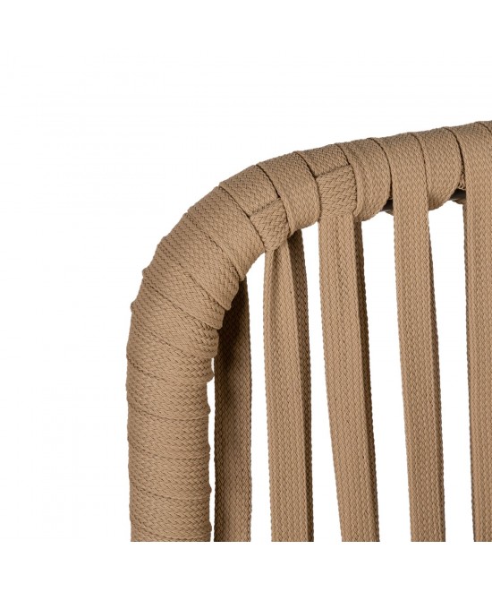 Σκαμπό ArteLibre KINTAMPO Μπεζ/Μαύρο Αλουμίνιο/Rattan 55x58x108cm