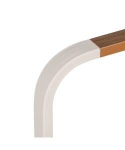 Πολυθρόνα Κήπου ArteLibre GOUINA Λευκό/Καρυδί Αλουμίνιο/Ξύλο 55x55x86cm