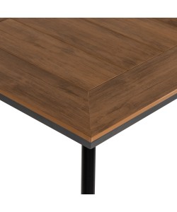 Τραπέζι Κήπου ArteLibre EPUPA Μαύρο/Καρυδί Αλουμίνιο/Ξύλο 80x80x73cm