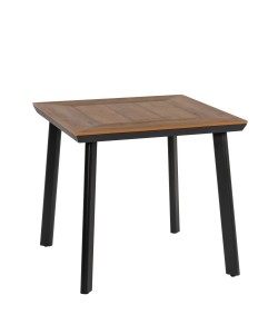 Τραπέζι Κήπου ArteLibre EPUPA Μαύρο/Καρυδί Αλουμίνιο/Ξύλο 80x80x73cm