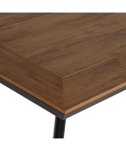 Τραπέζι Κήπου ArteLibre EPUPA Μαύρο/Καρυδί Αλουμίνιο/Ξύλο 120x80x73cm