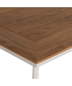 Τραπέζι Κήπου ArteLibre EPUPA Λευκό/Καρυδί Αλουμίνιο/Ξύλο 160x90x73cm