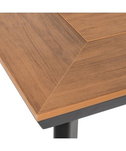 Τραπέζι Κήπου ArteLibre EPUPA Μαύρο/Καρυδί Αλουμίνιο/Ξύλο 160x90x73cm