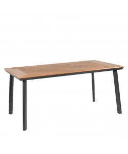 Τραπέζι Κήπου ArteLibre EPUPA Μαύρο/Καρυδί Αλουμίνιο/Ξύλο 160x90x73cm