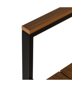 Πολυθρόνα Κήπου ArteLibre GURARA Μαύρο/Καρυδί Αλουμίνιο/Ξύλο 60x55x86cm