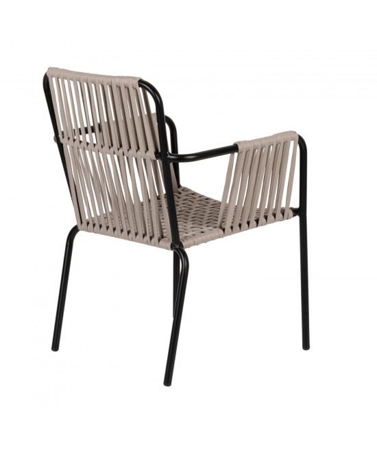 Πολυθρόνα Κήπου ArteLibre DAYA Γκρι/Μαύρο Αλουμίνιο/Rattan 57x67x84cm