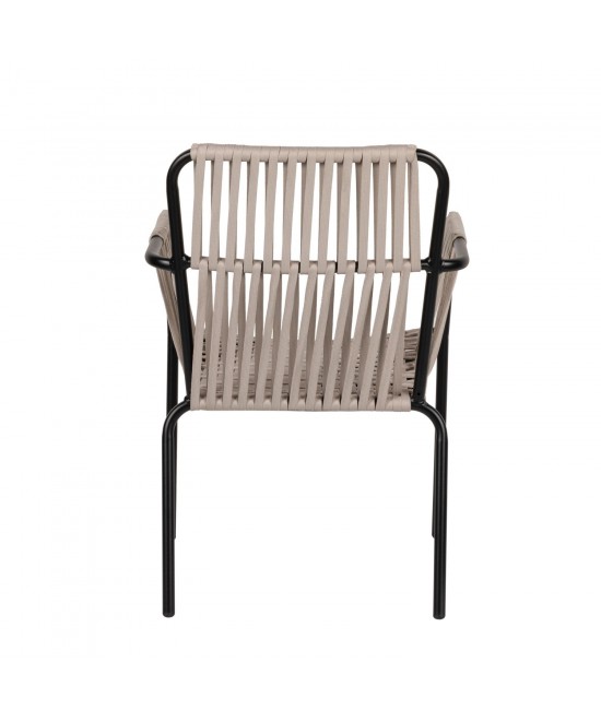 Πολυθρόνα Κήπου ArteLibre DAYA Γκρι/Μαύρο Αλουμίνιο/Rattan 57x67x84cm