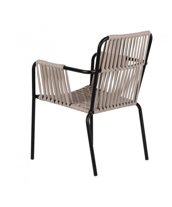 Πολυθρόνα Κήπου ArteLibre DAYA Γκρι/Μαύρο Αλουμίνιο/Rattan 57x67x84cm