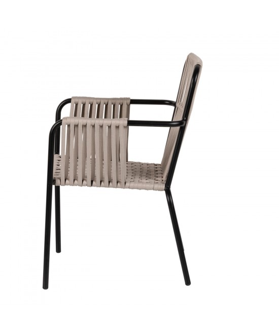 Πολυθρόνα Κήπου ArteLibre DAYA Γκρι/Μαύρο Αλουμίνιο/Rattan 57x67x84cm