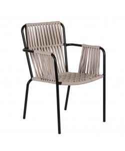 Πολυθρόνα Κήπου ArteLibre DAYA Γκρι/Μαύρο Αλουμίνιο/Rattan 57x67x84cm