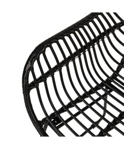 Πολυθρόνα Κήπου ArteLibre KALAMBO Μαύρο Αλουμίνιο/Rattan 56x57x81cm