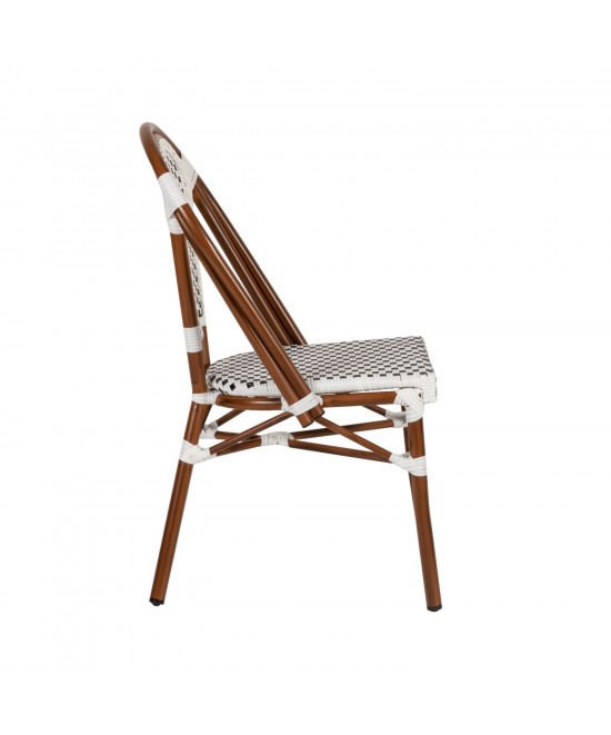 Καρέκλα Κήπου ArteLibre MUTARAZI Λευκό/Μαύρο Αλουμίνιο/Rattan 50x57x85cm