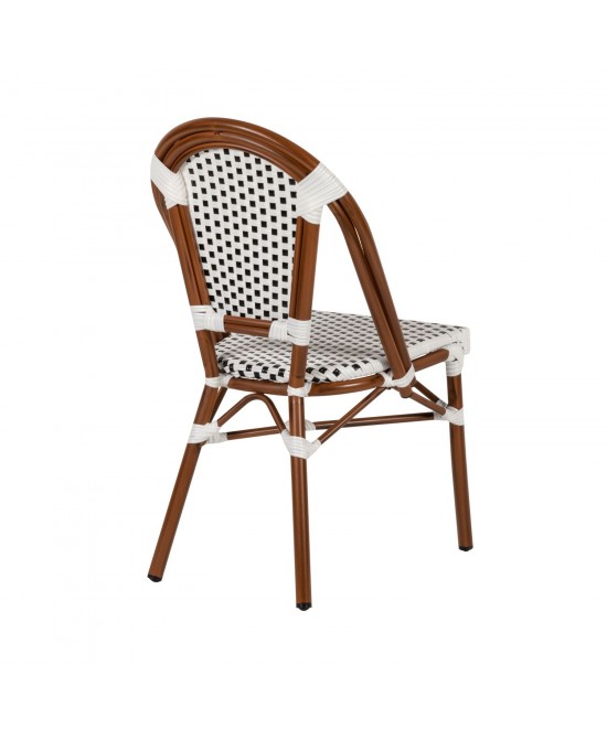 Καρέκλα Κήπου ArteLibre MUTARAZI Λευκό/Μαύρο Αλουμίνιο/Rattan 50x57x85cm