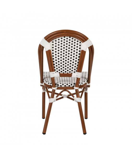 Καρέκλα Κήπου ArteLibre MUTARAZI Λευκό/Μαύρο Αλουμίνιο/Rattan 50x57x85cm