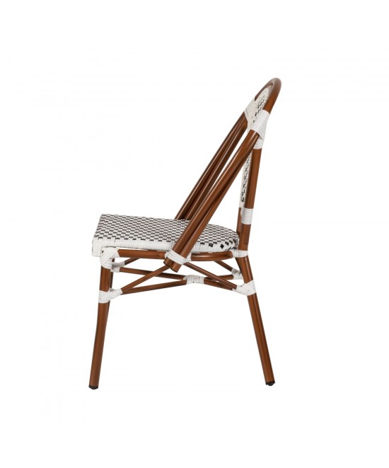 Καρέκλα Κήπου ArteLibre MUTARAZI Λευκό/Μαύρο Αλουμίνιο/Rattan 50x57x85cm