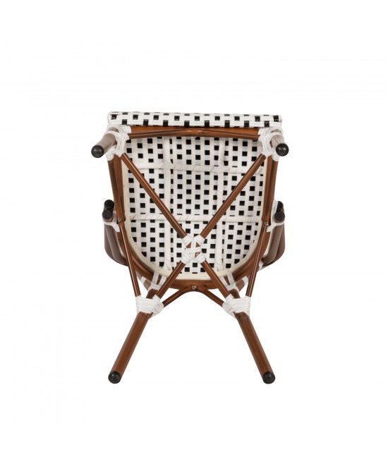 Καρέκλα Κήπου ArteLibre MUTARAZI Λευκό/Μαύρο Αλουμίνιο/Rattan 50x57x85cm