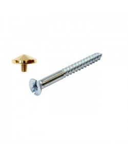 Ξυλόβιδα Γαλβανιζέ 45x25 Με Διακοσμ. Ορειχάλκινο Καπάκι Φ12 4Τμχ