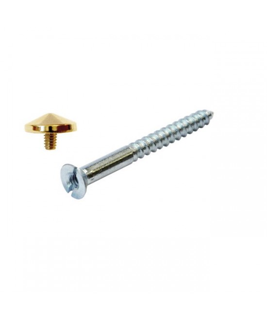 Ξυλόβιδα Γαλβανιζέ 45x25 Με Διακοσμ. Ορειχάλκινο Καπάκι Φ12 4Τμχ