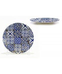 Πιάτο Μπλε Σχέδιο Maiolica Blu Opaco Πορσελάνη Φ26cm Πιάτο Μπλε Σχέδιο Maiolica Blu Opaco Πορσελάνη Φ26cm