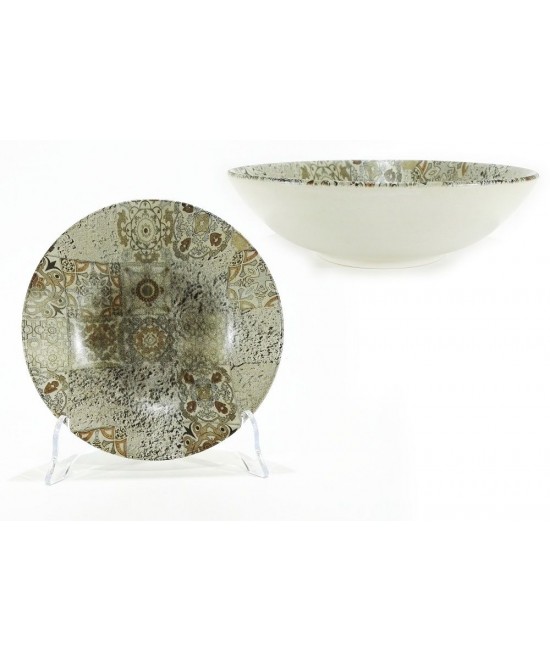 Πιάτο Μπεζ Σχέδιο Maiolica Beige Opaco Πορσελάνη Φ20cm