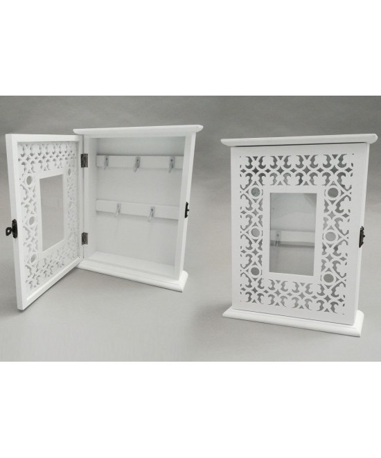 Κλειδοθήκη Με 5 Θέσεις Λευκό Ξύλο 20x6x26cm Κλειδοθήκη Με 5 Θέσεις Λευκό Ξύλο 20x6x26cm
