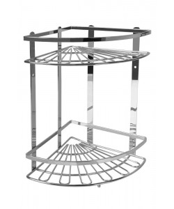 Εταζέρα 2 Ράφια Ασημί Μέταλλο 35.4x25x33.5cm