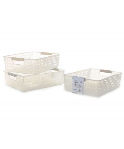 Καλάθι Με Λαβές Πλαστικό 30x21.5x8.5cm Σε 3 Χρώματα