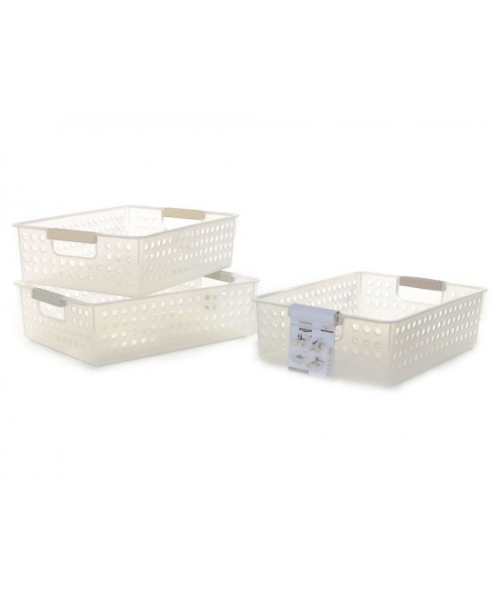 Καλάθι Με Λαβές Πλαστικό 30x21.5x8.5cm Σε 3 Χρώματα