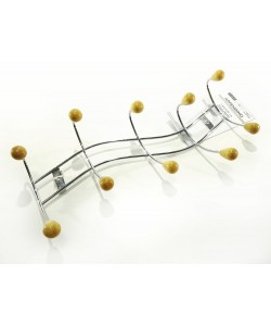 Κρεμάστρα Τοίχου 10 Θέσεων Ασημί/Φυσικό Μέταλλο/Ξύλο 45x20cm Κρεμάστρα Τοίχου 10 Θέσεων Ασημί/Φυσικό Μέταλλο/Ξύλο 45x20cm