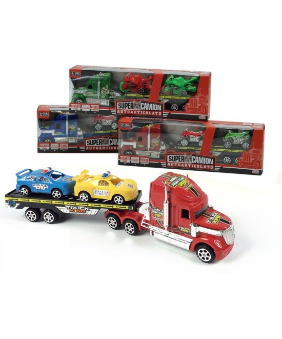 Παιχνίδι Φορτηγό Μεταφοράς Super Camion Με 2 Αυτοκίνητα Πλαστικό 32cm Σε 3 Συνδυασμούς Για 3+ Ετών Παιχνίδι Φορτηγό Μεταφοράς Super Camion Με 2 Αυτοκίνητα Πλαστικό 32cm Σε 3 Συνδυασμούς Για 3+ Ετών