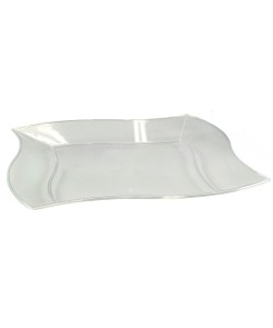 Πιάτo Μιας Χρήσης Καμπυλωτό Διάφανο Πλαστικό 18x18cm Σετ 6Τμχ