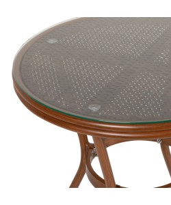 Τραπέζι Κήπου ArteLibre BURUNDI Μπαμπού Αλουμίνιο/Γυαλί Φ70x72cm