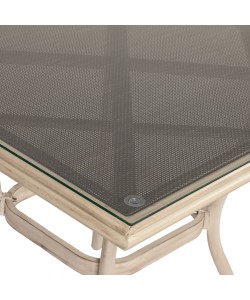 Τραπέζι Κήπου ArteLibre ANGOLA Λευκό Αντικέ Αλουμίνιο/Γυαλί 80x80x75cm