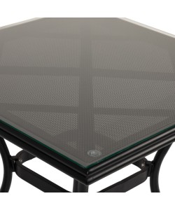 Τραπέζι Κήπου ArteLibre ANGOLA Μαύρο Αλουμίνιο/Γυαλί 80x80x75cm