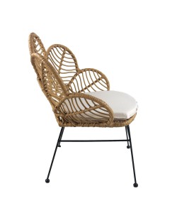 Καρέκλα Κήπου ArteLibre ALFIUS Φυσικό/Μαύρο Μέταλλο/Rattan 72x62x86cm