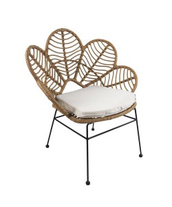 Καρέκλα Κήπου ArteLibre ALFIUS Φυσικό/Μαύρο Μέταλλο/Rattan 72x62x86cm